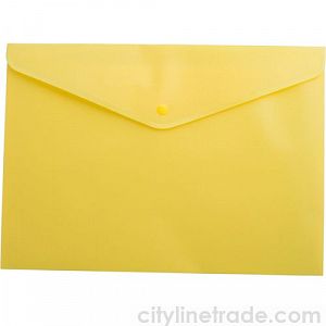 Папка-конверт на кнопке А4, желтая